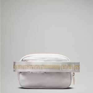 Lululemon Everywhere Belt Bag Vapor Gold White Wordmark Logo Crossbody Bag NWT